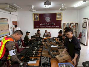 ตรวจสอบ อาวุธปืนคงเหลือคงคลังและอาวุธปืนที่ ข้าราชการตำรวจ สภ.เปร็ง เบิกใช้งาน